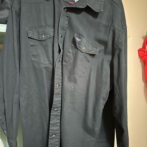 Wrangler Black Casual Button Down Shirt